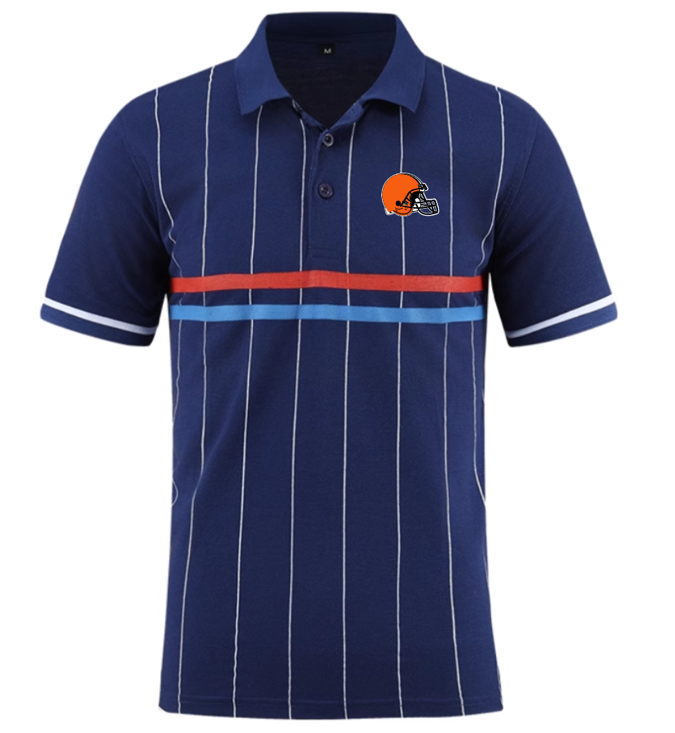 Cleveland Browns blue Men 2025 NFL polo T shirt